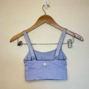 Lululemon Light Purple periwinkle Sports Bra crop top adjustable straps